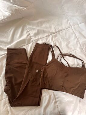 lululemon JAVA High-Rise Leggings and Bra Set size 6